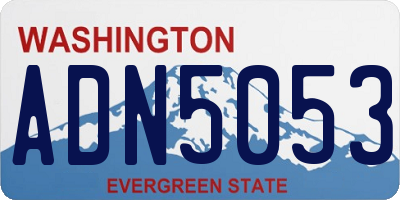 WA license plate ADN5053