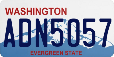 WA license plate ADN5057