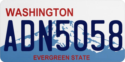 WA license plate ADN5058