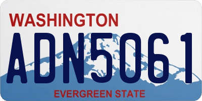 WA license plate ADN5061