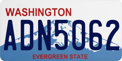 WA license plate ADN5062