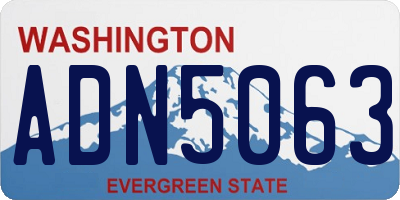 WA license plate ADN5063