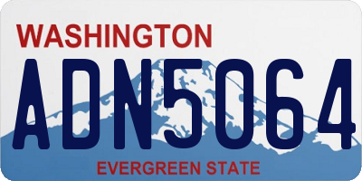 WA license plate ADN5064