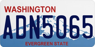 WA license plate ADN5065