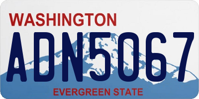 WA license plate ADN5067