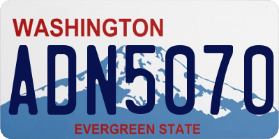 WA license plate ADN5070