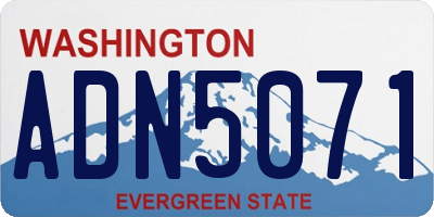 WA license plate ADN5071