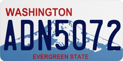 WA license plate ADN5072