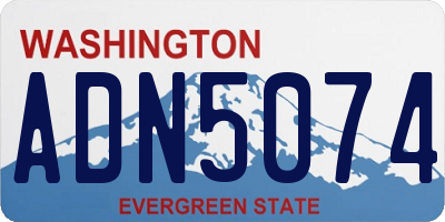 WA license plate ADN5074