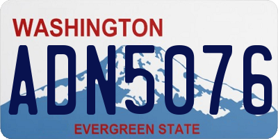 WA license plate ADN5076