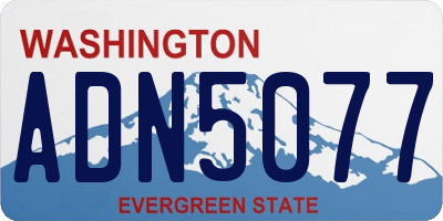WA license plate ADN5077