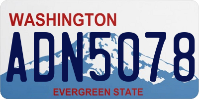 WA license plate ADN5078