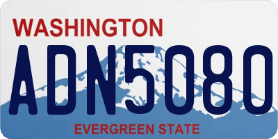 WA license plate ADN5080