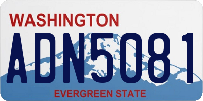 WA license plate ADN5081