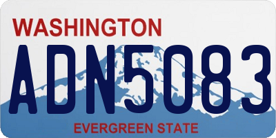 WA license plate ADN5083
