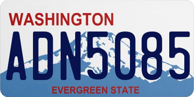 WA license plate ADN5085