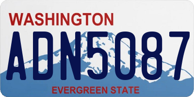 WA license plate ADN5087