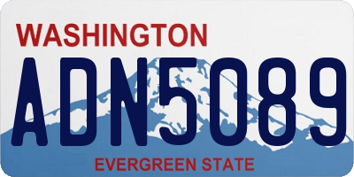 WA license plate ADN5089