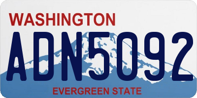 WA license plate ADN5092