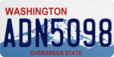 WA license plate ADN5098