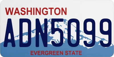 WA license plate ADN5099