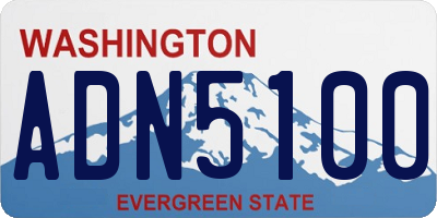 WA license plate ADN5100