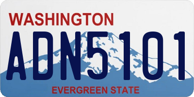 WA license plate ADN5101