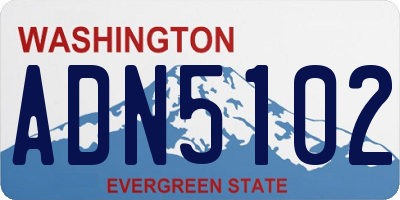 WA license plate ADN5102