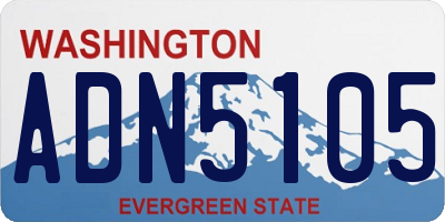 WA license plate ADN5105