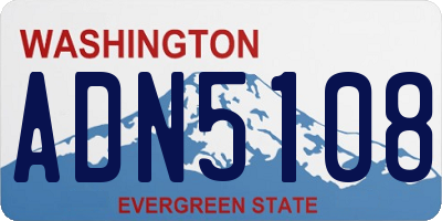 WA license plate ADN5108