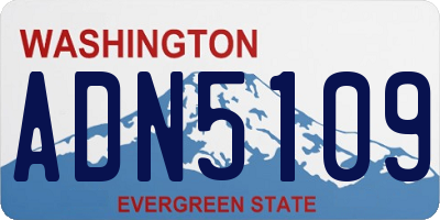 WA license plate ADN5109