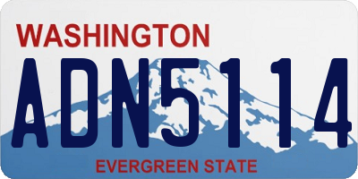 WA license plate ADN5114