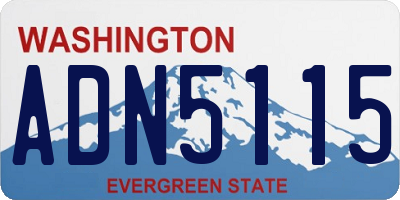 WA license plate ADN5115