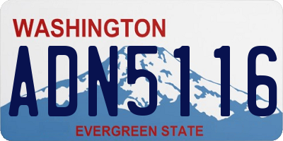 WA license plate ADN5116
