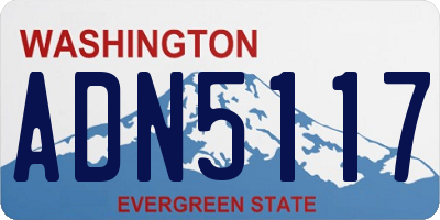 WA license plate ADN5117