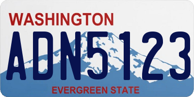 WA license plate ADN5123