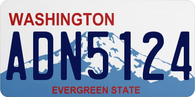 WA license plate ADN5124