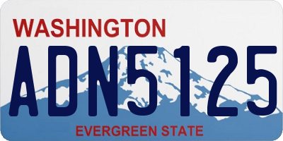 WA license plate ADN5125