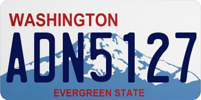 WA license plate ADN5127