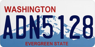 WA license plate ADN5128