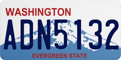 WA license plate ADN5132