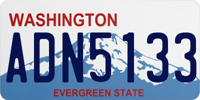 WA license plate ADN5133