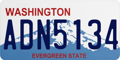 WA license plate ADN5134