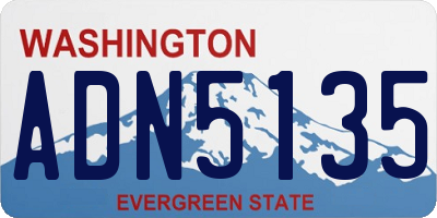 WA license plate ADN5135