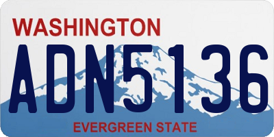 WA license plate ADN5136