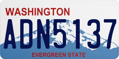 WA license plate ADN5137