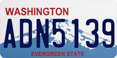 WA license plate ADN5139