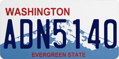 WA license plate ADN5140