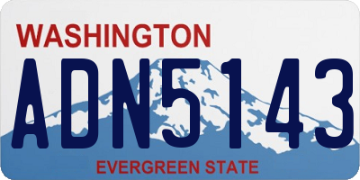 WA license plate ADN5143
