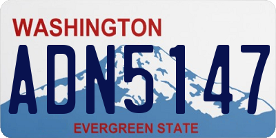 WA license plate ADN5147